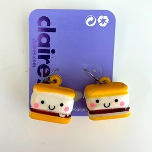S'mores earrings Squishy!! Really, you can play with them!